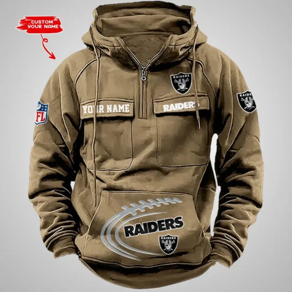 Las Vegas Raiders New Personalized Multi Pockets Zip Hoodie AMCMZHD000067 - Image 3