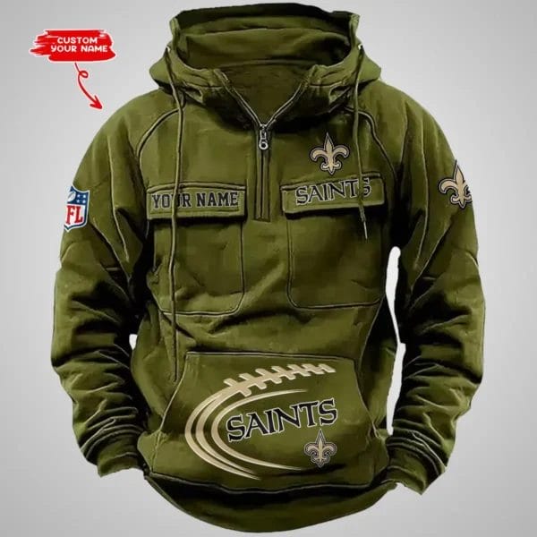 New Orleans Saints New Personalized Multi Pockets Zip Hoodie AMCMZHD000073 - Image 5