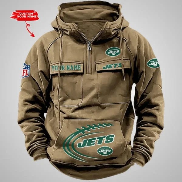 New York Jets New Personalized Multi Pockets Zip Hoodie AMCMZHD000074 - Image 3