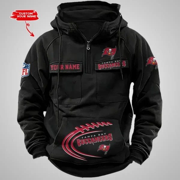 Tampa Bay Buccaneers New Personalized Multi Pockets Zip Hoodie AMCMZHD000063 - Image 4