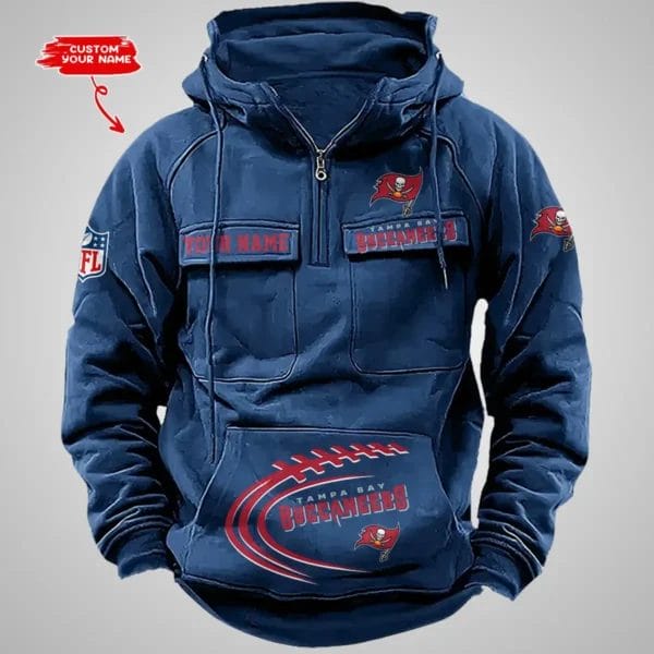 Tampa Bay Buccaneers New Personalized Multi Pockets Zip Hoodie AMCMZHD000063 - Image 3