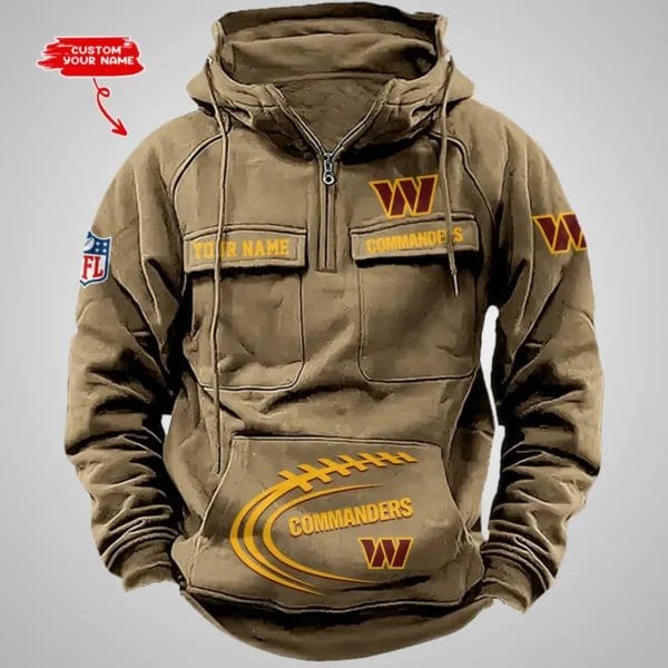 Washington Commanders New Personalized Multi Pockets Zip Hoodie AMCMZHD000064 - Image 4
