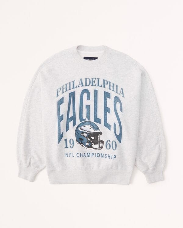 Philadelphia Eagles Graphic Oversized Sunday Women Sweatshirt Crew AMCWSS0020