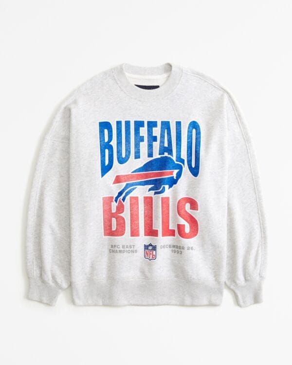 Buffalo Bills Graphic Oversized Sunday Women Sweatshirt Crew AMCWSS0019