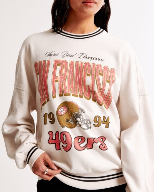 San Francisco 49ers Graphic Oversized Sunday Women Sweatshirt Crew AMCWSS0025 - Image 2