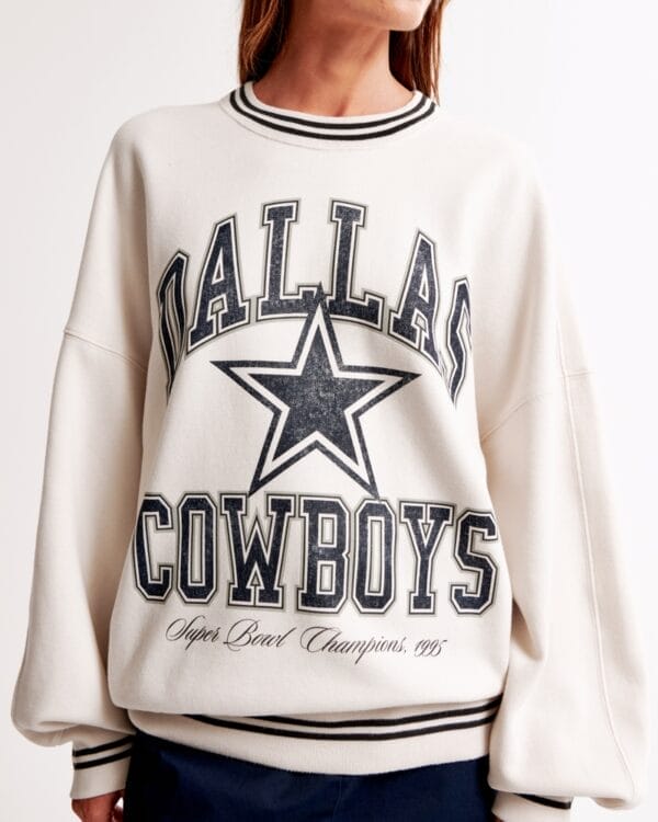 Dallas Cowboys Graphic Oversized Sunday Women Sweatshirt Crew AMCWSS0006 - Image 2
