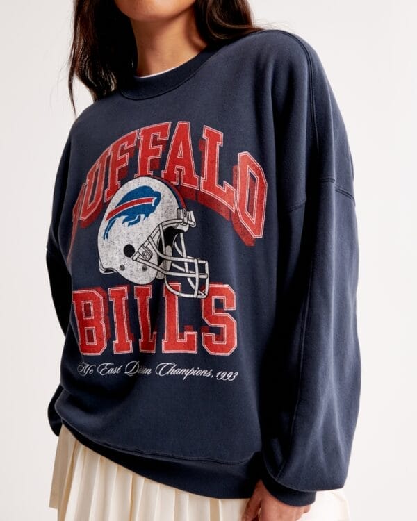 Buffalo Bills Graphic Oversized Sunday Women Sweatshirt Crew AMCWSS0008 - Image 2
