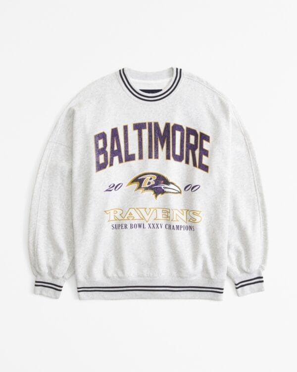 Baltimore Ravens Graphic Oversized Sunday Women Sweatshirt Crew AMCWSS0014