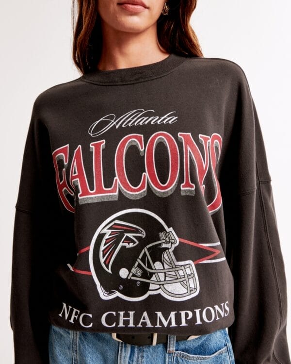 Atlanta Falcons Graphic Oversized Sunday Women Sweatshirt Crew AMCWSS0022 - Image 2