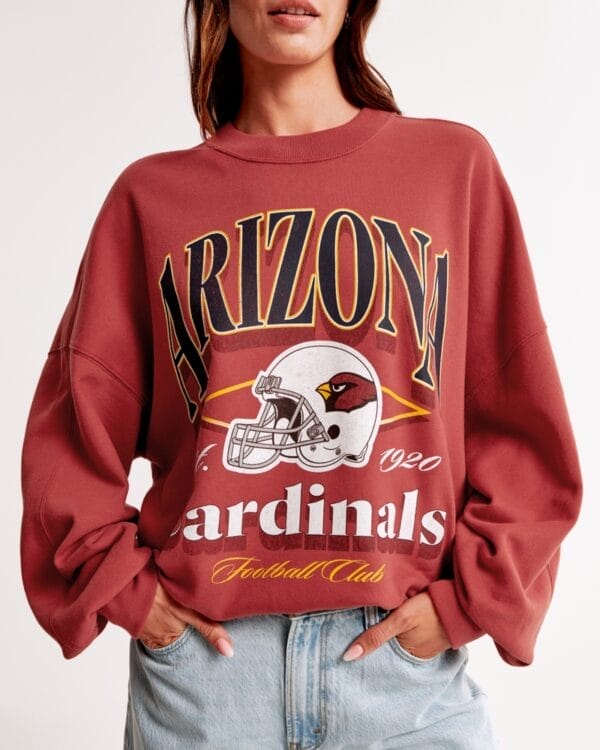 Arizona Cardinals Graphic Oversized Sunday Women Sweatshirt Crew AMCWSS0002 - Image 2