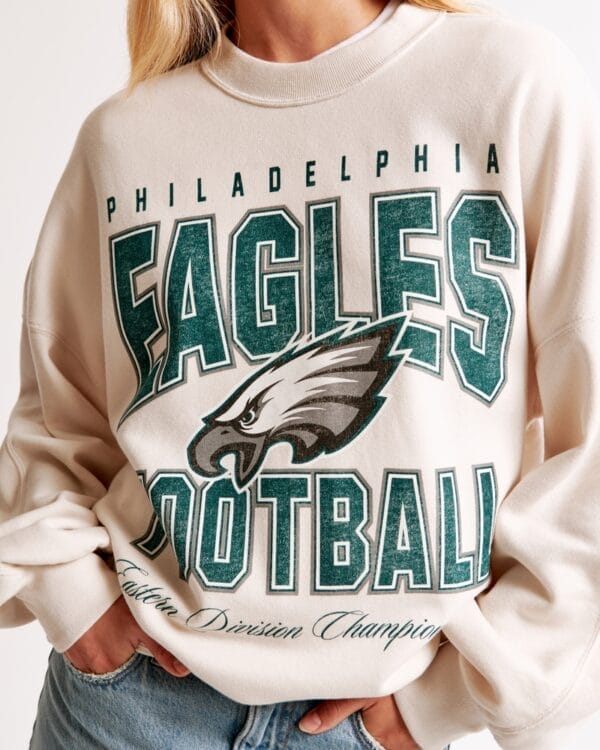 Philadelphia Eagles Graphic Oversized Sunday Women Sweatshirt Crew AMCWSS0017 - Image 2