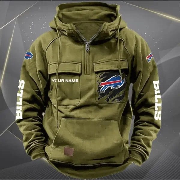 Buffalo Bills  New Personalized Multi Pockets Zip Hoodie AMCMZHD000035 - Image 4