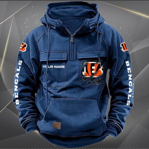 Cincinnati Bengals  New Personalized Multi Pockets Zip Hoodie AMCMZHD000038 - Image 2