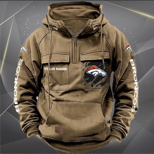 Denver Broncos  New Personalized Multi Pockets Zip Hoodie AMCMZHD000041 - Image 3