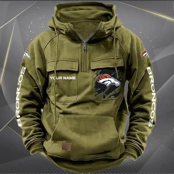 Denver Broncos  New Personalized Multi Pockets Zip Hoodie AMCMZHD000041 - Image 4