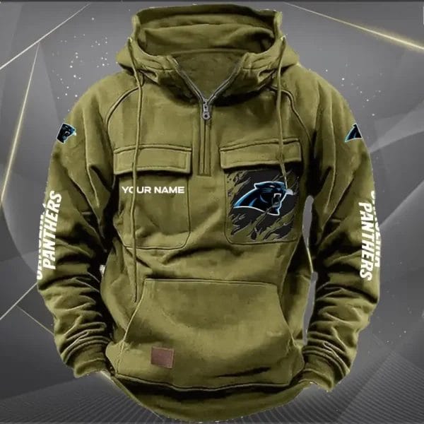 Carolina Panthers  New Personalized Multi Pockets Zip Hoodie AMCMZHD000036 - Image 4