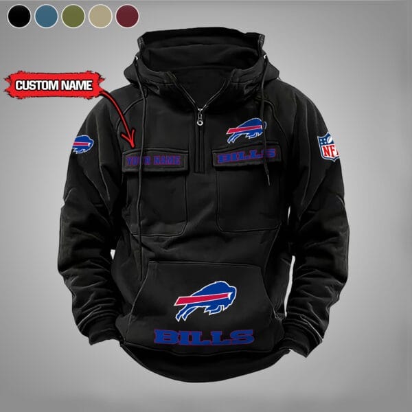 Buffalo Bills  New Personalized Multi Pockets Zip Hoodie AMCMZHD000027