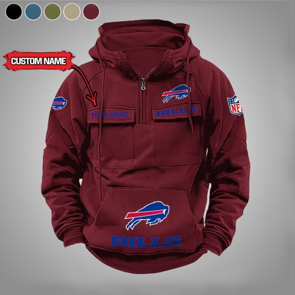 Buffalo Bills  New Personalized Multi Pockets Zip Hoodie AMCMZHD000027 - Image 2
