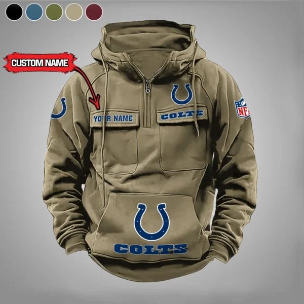 Indianapolis Colts  New Personalized Multi Pockets Zip Hoodie AMCMZHD000023 - Image 5