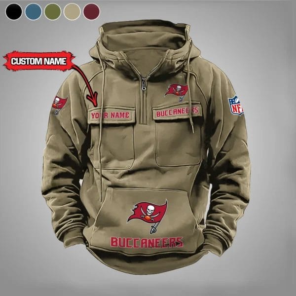 Tampa Bay Buccaneers New Personalized Multi Pockets Zip Hoodie AMCMZHD000006 - Image 5