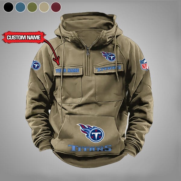 Tennessee Titans  New Personalized Multi Pockets Zip Hoodie AMCMZHD000007 - Image 5