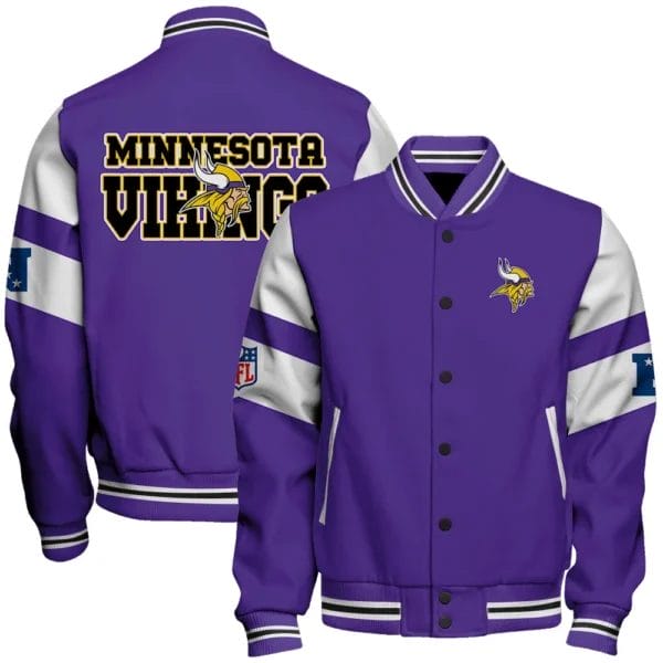 Minnesota Vikings National Football Conference Unisex Varsity Jacket AMCVJK000014