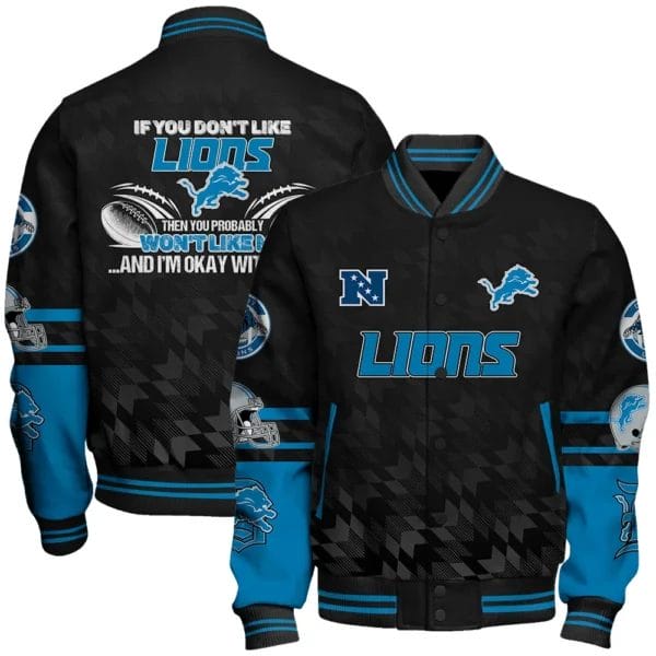 Detroit Lions National Football Conference Unisex Varsity Jacket AMCVJK000006