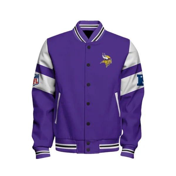 Minnesota Vikings National Football Conference Unisex Varsity Jacket AMCVJK000014 - Image 2