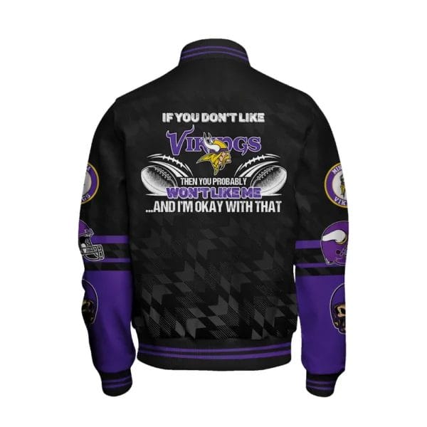 Minnesota Vikings National Football Conference Unisex Varsity Jacket AMCVJK000015 - Image 3