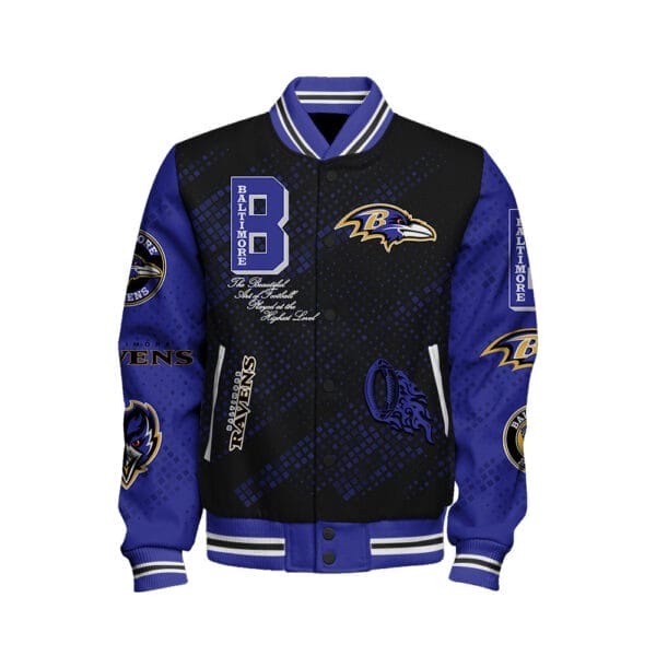 Baltimore Ravens National Football Conference Unisex Varsity Jacket AMCVJK000080 - Image 2