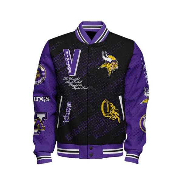 Minnesota Vikings National Football Conference Unisex Varsity Jacket AMCVJK000073 - Image 2