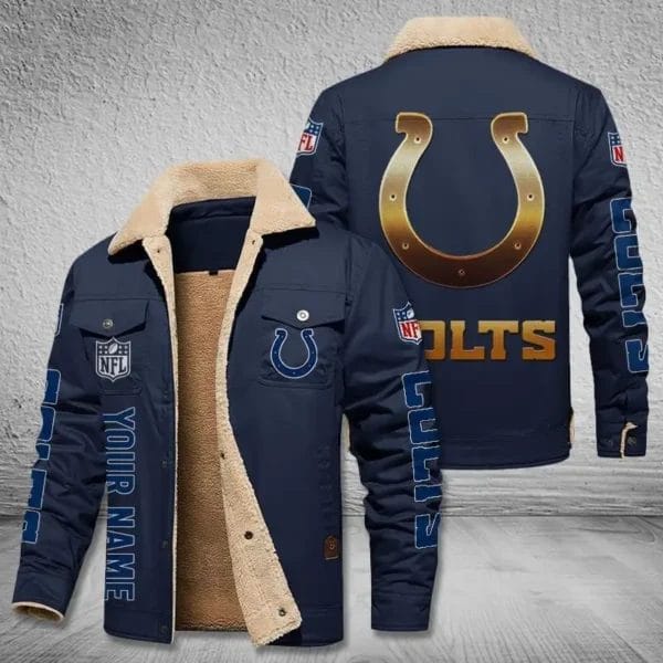 Indianapolis Colts New Personalized Winter Fleece Bomber Jacket AMCWFBJ000042 - Image 4