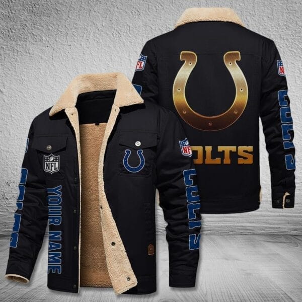 Indianapolis Colts New Personalized Winter Fleece Bomber Jacket AMCWFBJ000042