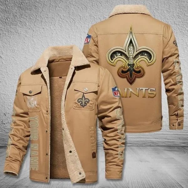 New Orleans Saints New Personalized Winter Fleece Bomber Jacket AMCWFBJ000050 - Image 2