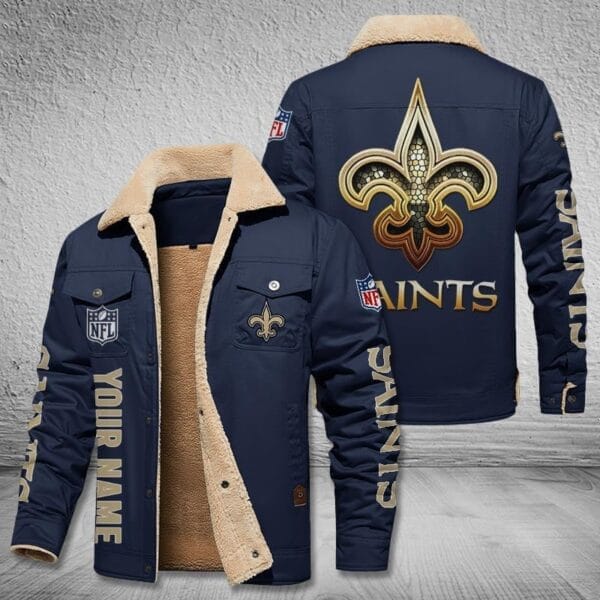 New Orleans Saints New Personalized Winter Fleece Bomber Jacket AMCWFBJ000050 - Image 4