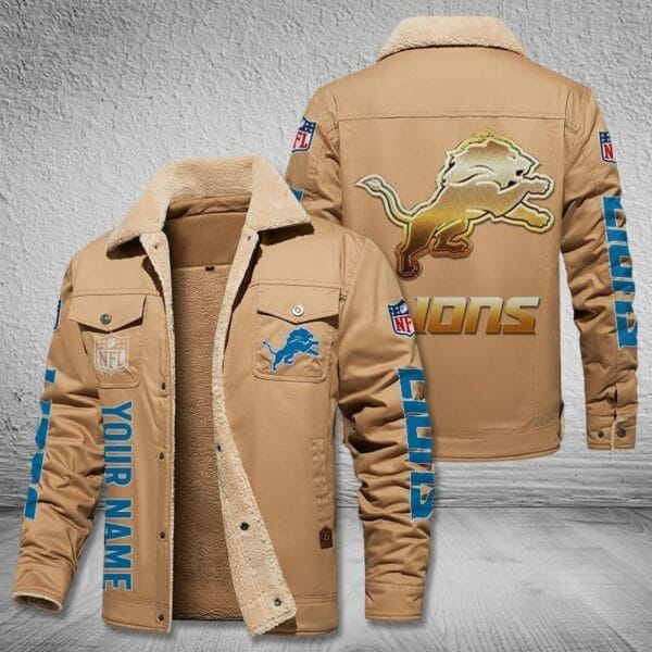 Detroit Lions New Personalized Winter Fleece Bomber Jacket AMCWFBJ000047 - Image 2