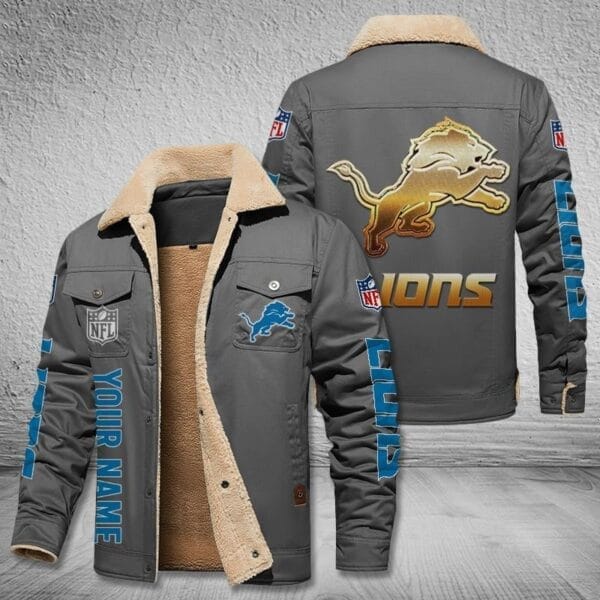 Detroit Lions New Personalized Winter Fleece Bomber Jacket AMCWFBJ000047 - Image 3