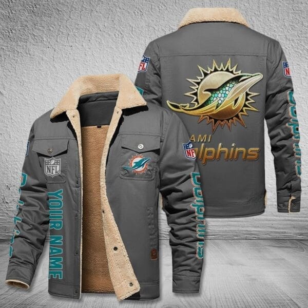 Miami Dolphins New Personalized Winter Fleece Bomber Jacket AMCWFBJ000022 - Image 3