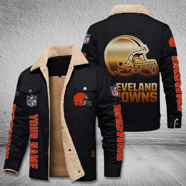 Cleveland Browns New Personalized Winter Fleece Bomber Jacket AMCWFBJ000039