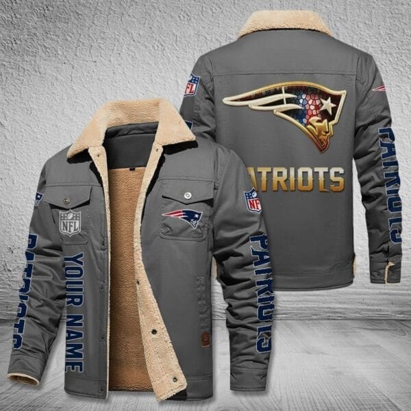 New England Patriots New Personalized Winter Fleece Bomber Jacket AMCWFBJ000041 - Image 3