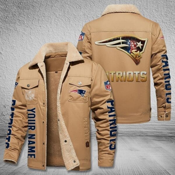 New England Patriots New Personalized Winter Fleece Bomber Jacket AMCWFBJ000041 - Image 2