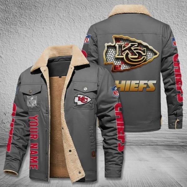 Kansas City Chiefs New Personalized Winter Fleece Bomber Jacket AMCWFBJ000023 - Image 3