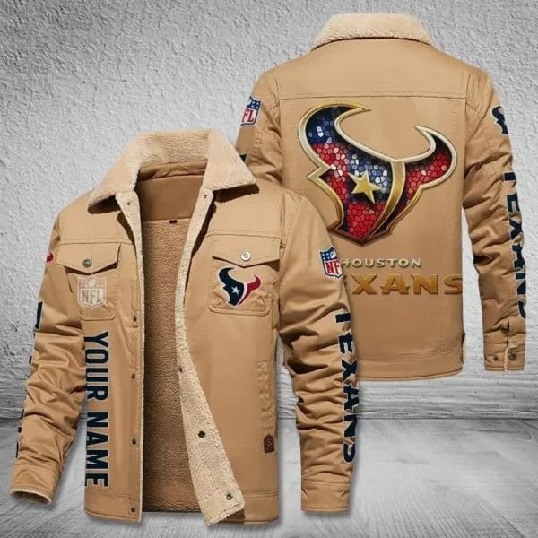 Houston Texans New Personalized Winter Fleece Bomber Jacket AMCWFBJ000045 - Image 2