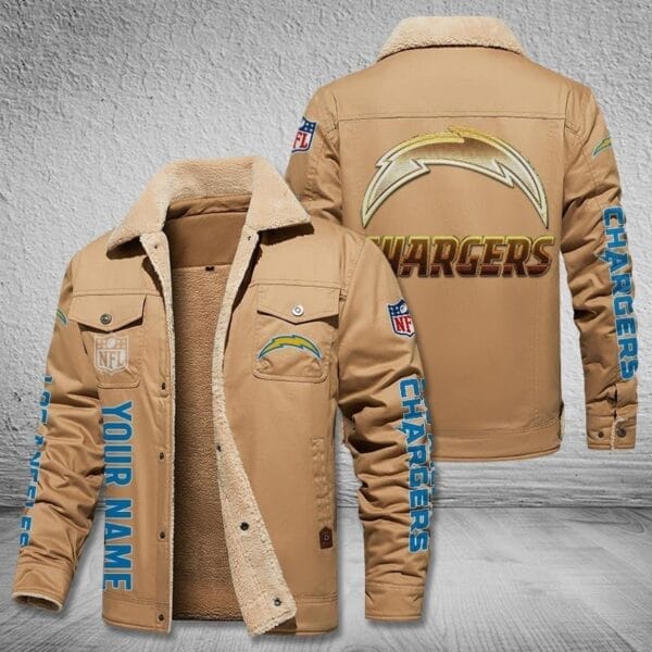 Los Angeles Chargers New Personalized Winter Fleece Bomber Jacket AMCWFBJ000025 - Image 2
