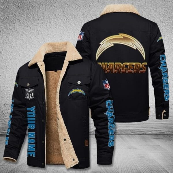 Los Angeles Chargers New Personalized Winter Fleece Bomber Jacket AMCWFBJ000025