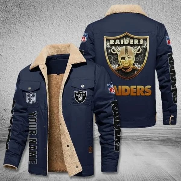 Las Vegas Raiders New Personalized Winter Fleece Bomber Jacket AMCWFBJ000033 - Image 4