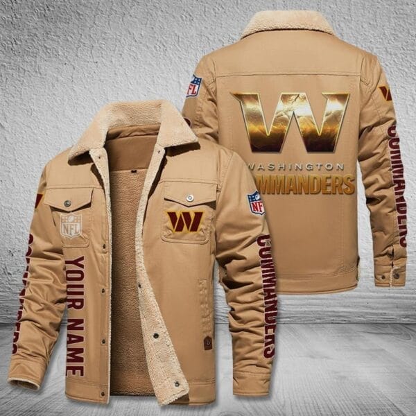 Washington Commanders New Personalized Winter Fleece Bomber Jacket AMCWFBJ000049 - Image 2