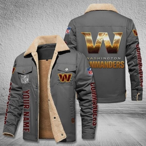 Washington Commanders New Personalized Winter Fleece Bomber Jacket AMCWFBJ000049 - Image 3