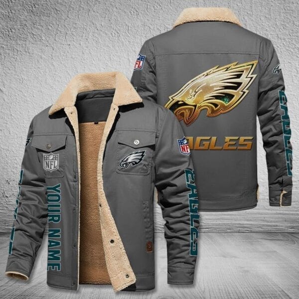 Philadelphia Eagles New Personalized Winter Fleece Bomber Jacket AMCWFBJ000044 - Image 3