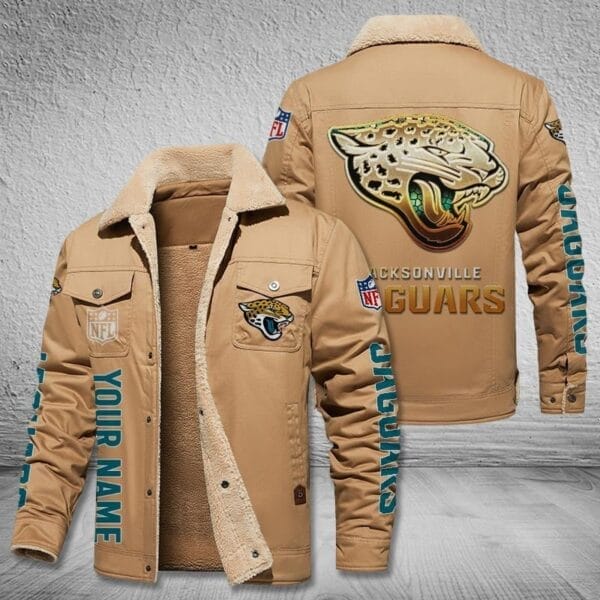 Jacksonville Jaguars New Personalized Winter Fleece Bomber Jacket AMCWFBJ000027 - Image 2